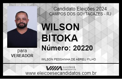 Candidato WILSON BITOKA 2024 - CAMPOS DOS GOYTACAZES - Eleições