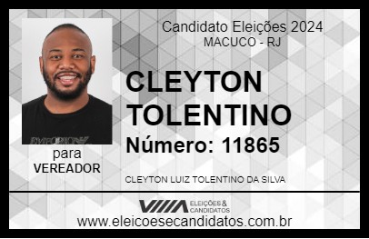 Candidato CLEYTON TOLENTINO 2024 - MACUCO - Eleições