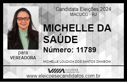 Candidato MICHELLE DA SAÚDE 2024 - MACUCO - Eleições