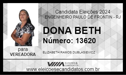 Candidato DONA BETH 2024 - ENGENHEIRO PAULO DE FRONTIN - Eleições