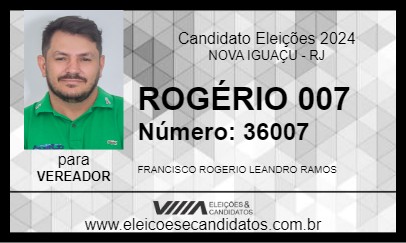 Candidato ROGÉRIO 007 2024 - NOVA IGUAÇU - Eleições