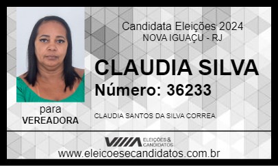 Candidato CLAUDIA SILVA 2024 - NOVA IGUAÇU - Eleições