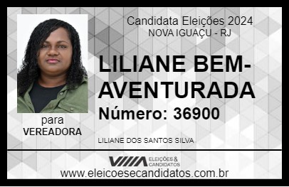 Candidato LILIANE BEM-AVENTURADA 2024 - NOVA IGUAÇU - Eleições