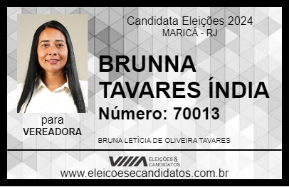 Candidato BRUNNA TAVARES ÍNDIA 2024 - MARICÁ - Eleições