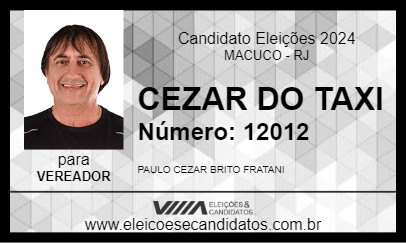 Candidato CEZAR DO TAXI 2024 - MACUCO - Eleições