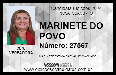 Candidato MARINETE DO POVO 2024 - NOVA IGUAÇU - Eleições