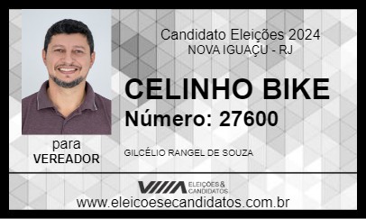 Candidato CELINHO BIKE 2024 - NOVA IGUAÇU - Eleições