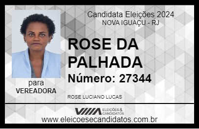 Candidato ROSE DA PALHADA 2024 - NOVA IGUAÇU - Eleições