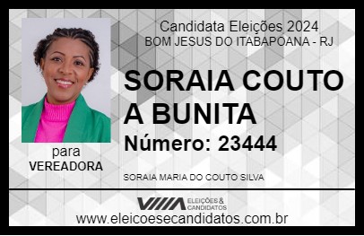 Candidato SORAIA COUTO A BUNITA 2024 - BOM JESUS DO ITABAPOANA - Eleições