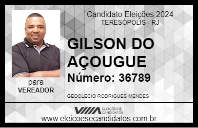 Candidato GILSON DO AÇOUGUE 2024 - TERESÓPOLIS - Eleições