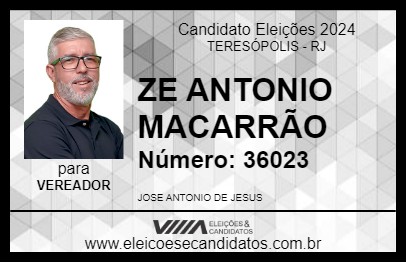 Candidato ZE ANTONIO MACARRÃO 2024 - TERESÓPOLIS - Eleições