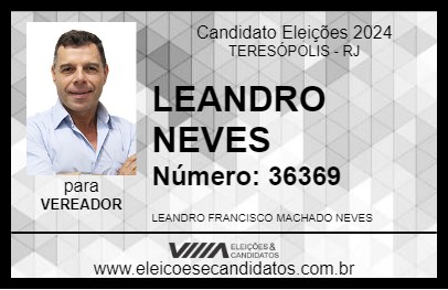 Candidato LEANDRO NEVES 2024 - TERESÓPOLIS - Eleições