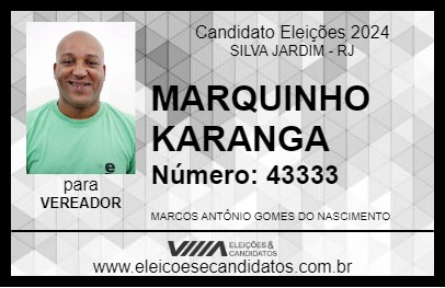 Candidato MARQUINHO KARANGA 2024 - SILVA JARDIM - Eleições