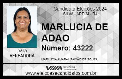 Candidato MARLUCIA DE ADAO 2024 - SILVA JARDIM - Eleições