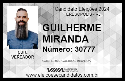 Candidato GUILHERME MIRANDA 2024 - TERESÓPOLIS - Eleições