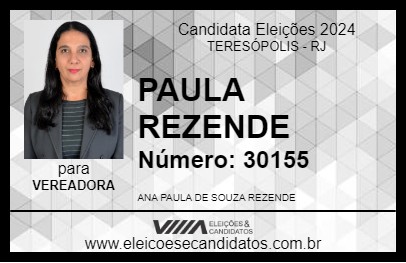 Candidato PAULA REZENDE 2024 - TERESÓPOLIS - Eleições