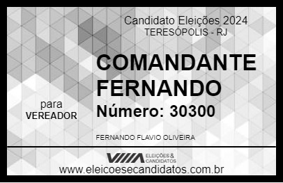 Candidato COMANDANTE FERNANDO 2024 - TERESÓPOLIS - Eleições