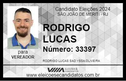 Candidato RODRIGO LUCAS 2024 - SÃO JOÃO DE MERITI - Eleições