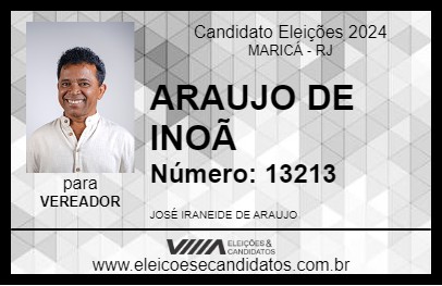 Candidato ARAUJO DE INOÃ 2024 - MARICÁ - Eleições