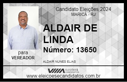 Candidato ALDAIR DE LINDA 2024 - MARICÁ - Eleições