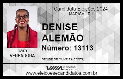 Candidato DENISE  ALEMÃO 2024 - MARICÁ - Eleições