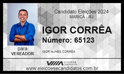 Candidato IGOR CORRÊA 2024 - MARICÁ - Eleições