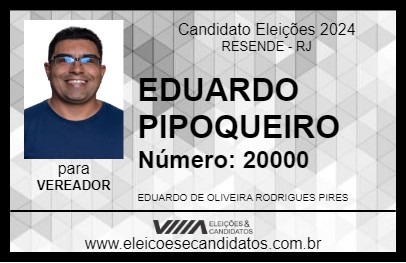 Candidato EDUARDO PIPOQUEIRO 2024 - RESENDE - Eleições