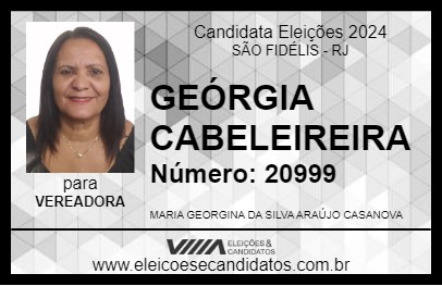 Candidato GEÓRGIA CABELEIREIRA 2024 - SÃO FIDÉLIS - Eleições