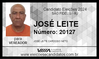 Candidato JOSÉ LEITE 2024 - SÃO FIDÉLIS - Eleições