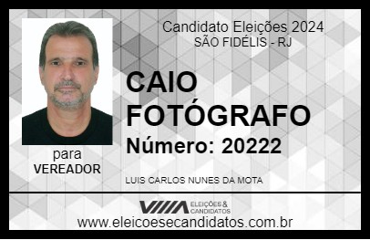 Candidato CAIO FOTÓGRAFO 2024 - SÃO FIDÉLIS - Eleições