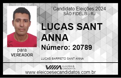 Candidato LUCAS SANT ANNA 2024 - SÃO FIDÉLIS - Eleições