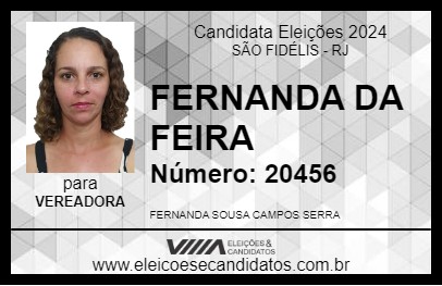 Candidato FERNANDA DA FEIRA 2024 - SÃO FIDÉLIS - Eleições