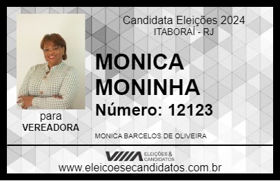 Candidato MONICA MONINHA 2024 - ITABORAÍ - Eleições