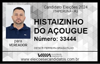 Candidato HISTAIZINHO DO AÇOUGUE 2024 - ITAPERUNA - Eleições