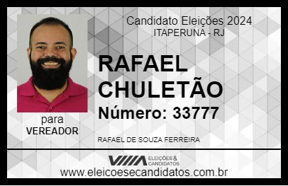 Candidato RAFAEL CHULETÃO 2024 - ITAPERUNA - Eleições