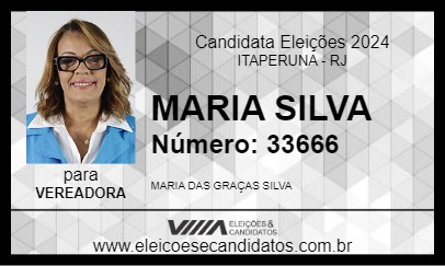 Candidato MARIA SILVA 2024 - ITAPERUNA - Eleições