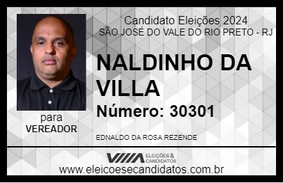 Candidato NALDINHO DA VILLA 2024 - SÃO JOSÉ DO VALE DO RIO PRETO - Eleições