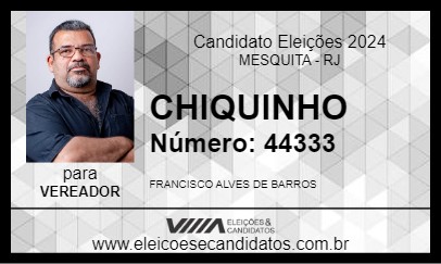 Candidato CHIQUINHO 2024 - MESQUITA - Eleições