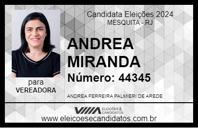 Candidato ANDREA MIRANDA 2024 - MESQUITA - Eleições