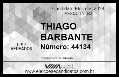 Candidato THIAGO BARBANTE 2024 - MESQUITA - Eleições