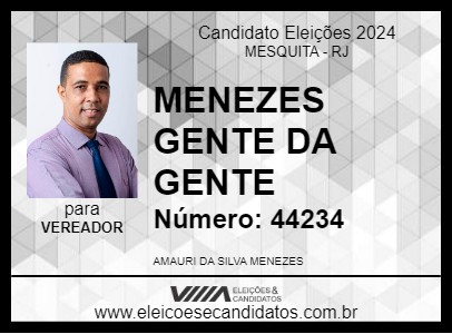 Candidato MENEZES GENTE DA GENTE 2024 - MESQUITA - Eleições