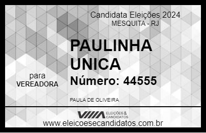 Candidato PAULINHA UNICA 2024 - MESQUITA - Eleições