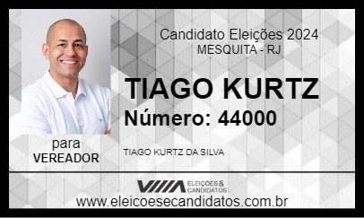 Candidato TIAGO KURTZ 2024 - MESQUITA - Eleições