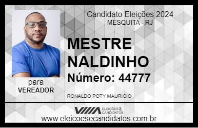 Candidato MESTRE NALDINHO 2024 - MESQUITA - Eleições