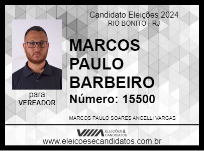 Candidato MARCOS PAULO BARBEIRO 2024 - RIO BONITO - Eleições