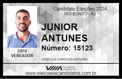 Candidato JUNIOR ANTUNES 2024 - RIO BONITO - Eleições