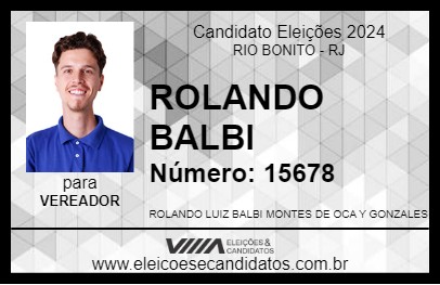 Candidato ROLANDO BALBI 2024 - RIO BONITO - Eleições