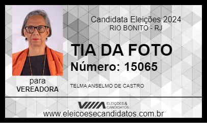 Candidato TIA DA FOTO 2024 - RIO BONITO - Eleições