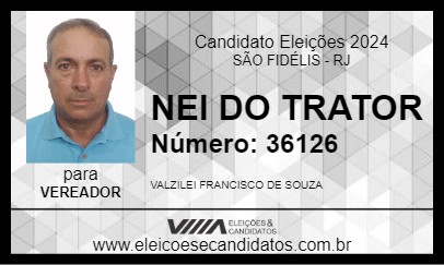 Candidato NEI DO TRATOR 2024 - SÃO FIDÉLIS - Eleições