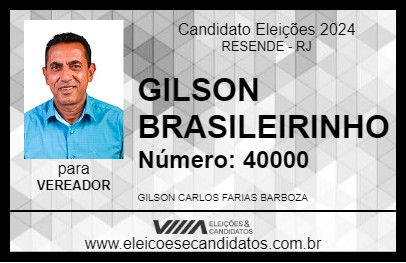 Candidato GILSON BRASILEIRINHO 2024 - RESENDE - Eleições